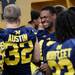 Michigan defensive back Allen Gant laughs as he waits in line with teammates to take a photo in the locker room during media day on Sunday, August 11, 2013. Melanie Maxwell | AnnArbor.com